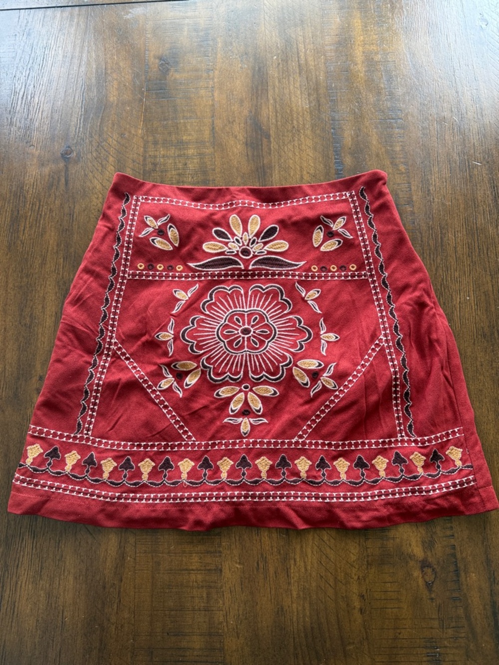 Women's Miami Rust Embroidered Mini Skirt